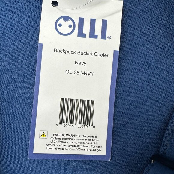 OLLI Backpack Bucket Cooler Navy Blue Insulated Bag Carry All Neoprene Zip - Picture 5 of 8